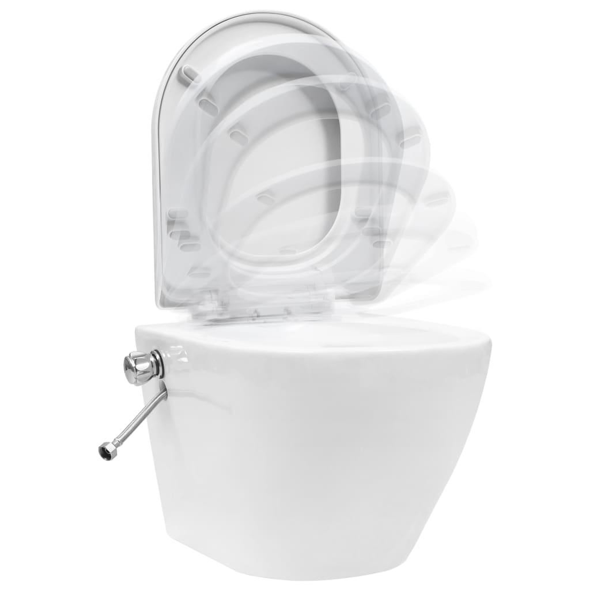 Voir la diapositive 3 : VIDAXL Toilette murale sans bord a fonction de bidet Ceramique Blanc