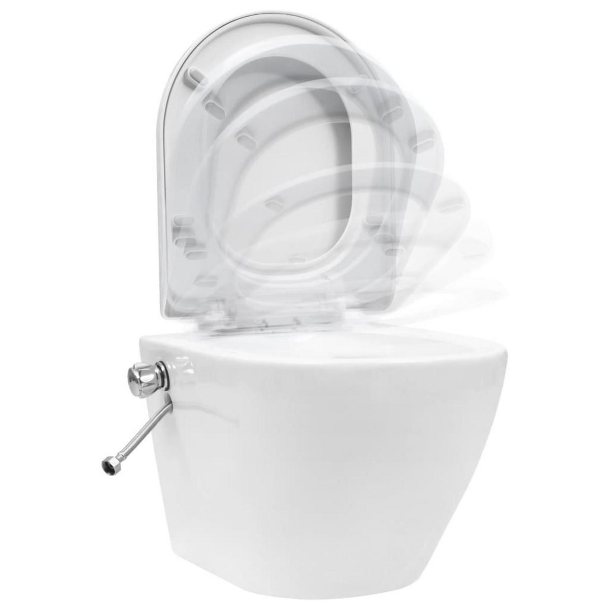 VIDAXL Toilette murale sans bord a fonction de bidet Ceramique Blanc