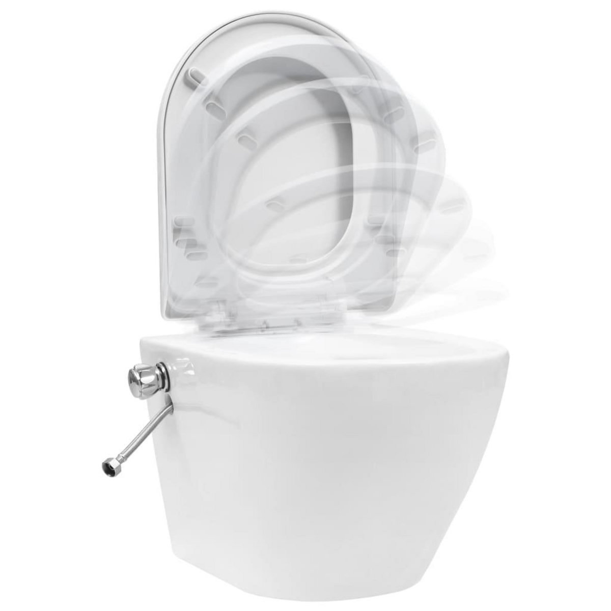 VIDAXL Toilette murale sans bord a fonction de bidet Ceramique Blanc