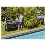 Voir la diapositive 3 : BRASERO Barbecue charbon de bois et plancha gaz 3 brûleurs + 1 brûleur latéral