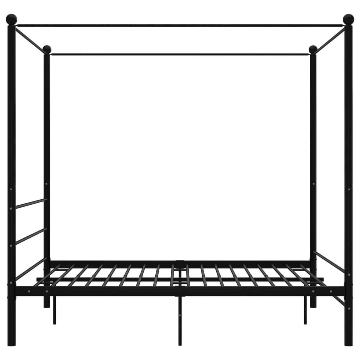 VIDAXL Cadre de lit a baldaquin sans matelas noir 160x200 cm metal