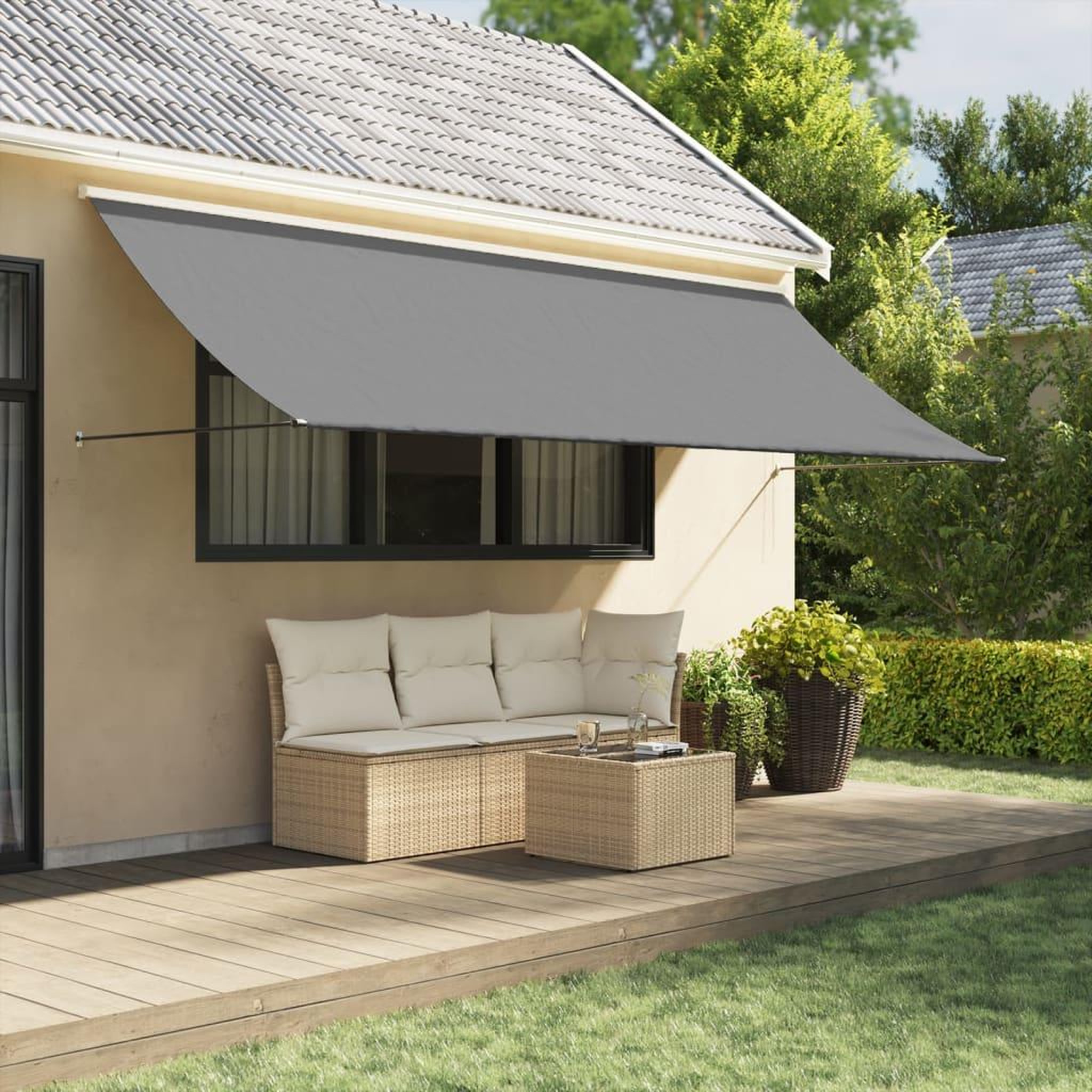 VIDAXL Auvent retractable anthracite 400x150 m tissu et acier