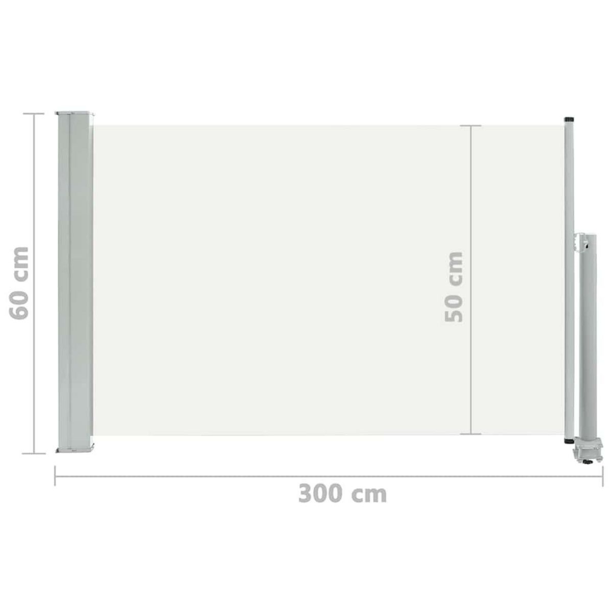 VIDAXL Auvent lateral retractable de patio 60x300 cm Creme