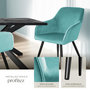 Voir la diapositive 4 : tectake Ensemble de 8 chaises cuir synthétique aspect velours turquoise/ noir