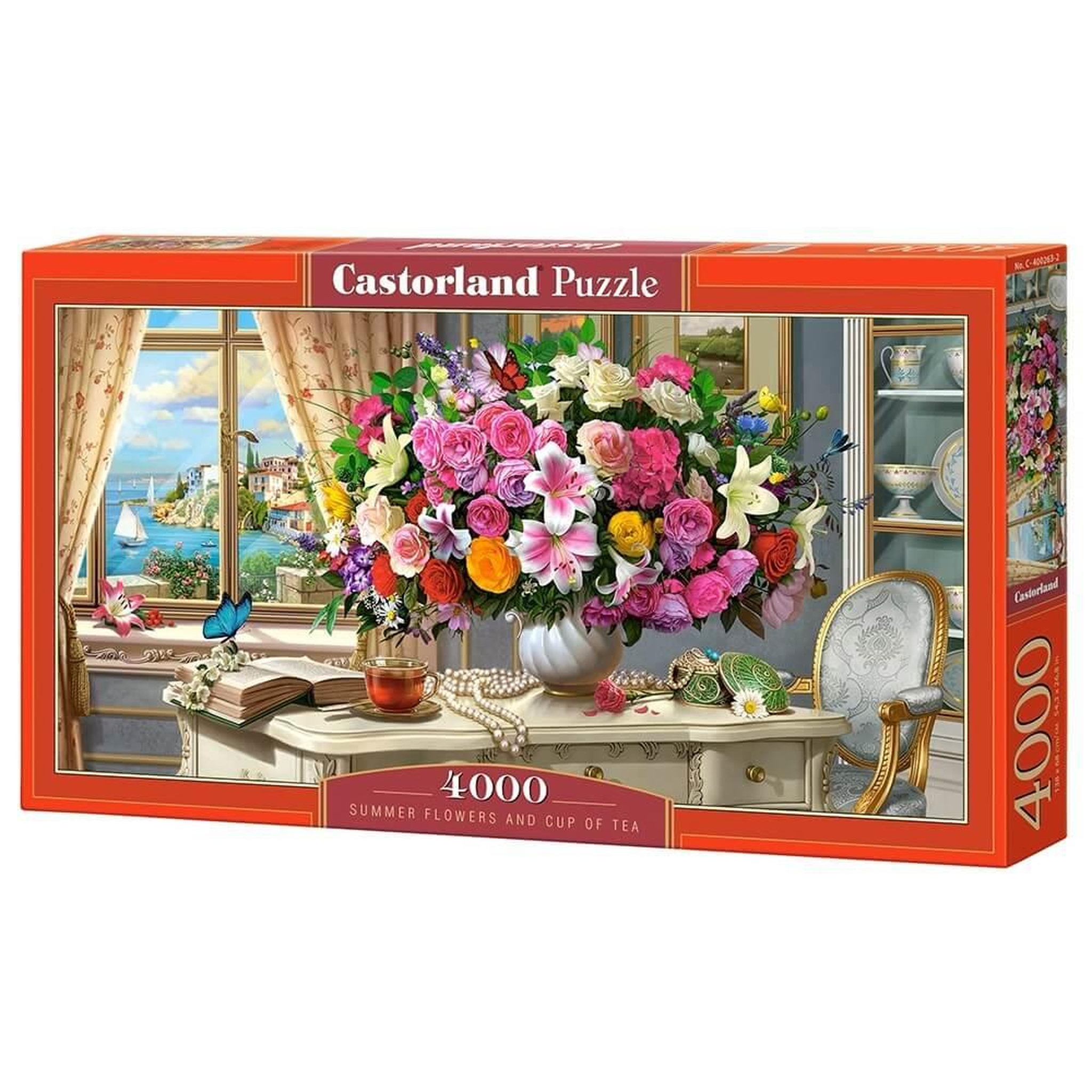 Voir la diapositive 2 : Castorland Puzzle 4000 pièces : Fleurs d'été et tasse de thé
