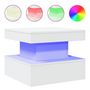 Voir la diapositive 2 : VIDAXL Table basse avec lumieres LED blanc 50x50x40 cm