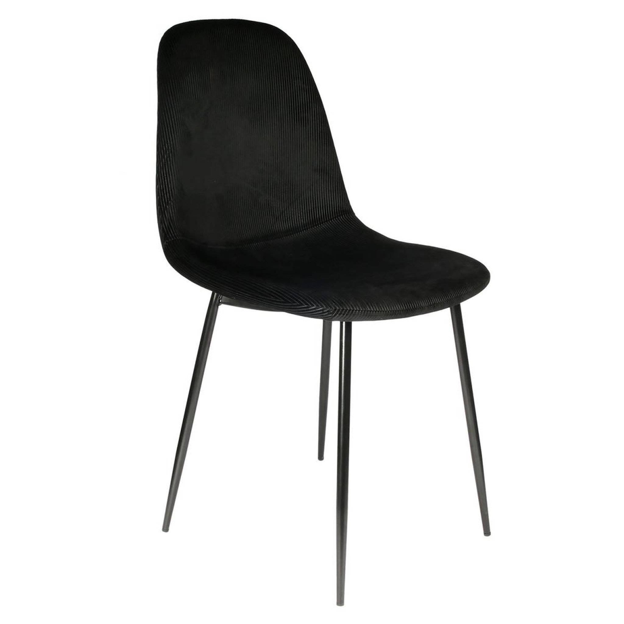 Voir la diapositive 2 : The Home Deco Factory Lot de 4 chaises velours  giulia  85cm noir
