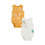 Petit Béguin Lot de 2 bodies bébé sans manches Liwa. Coloris disponibles : Jaune