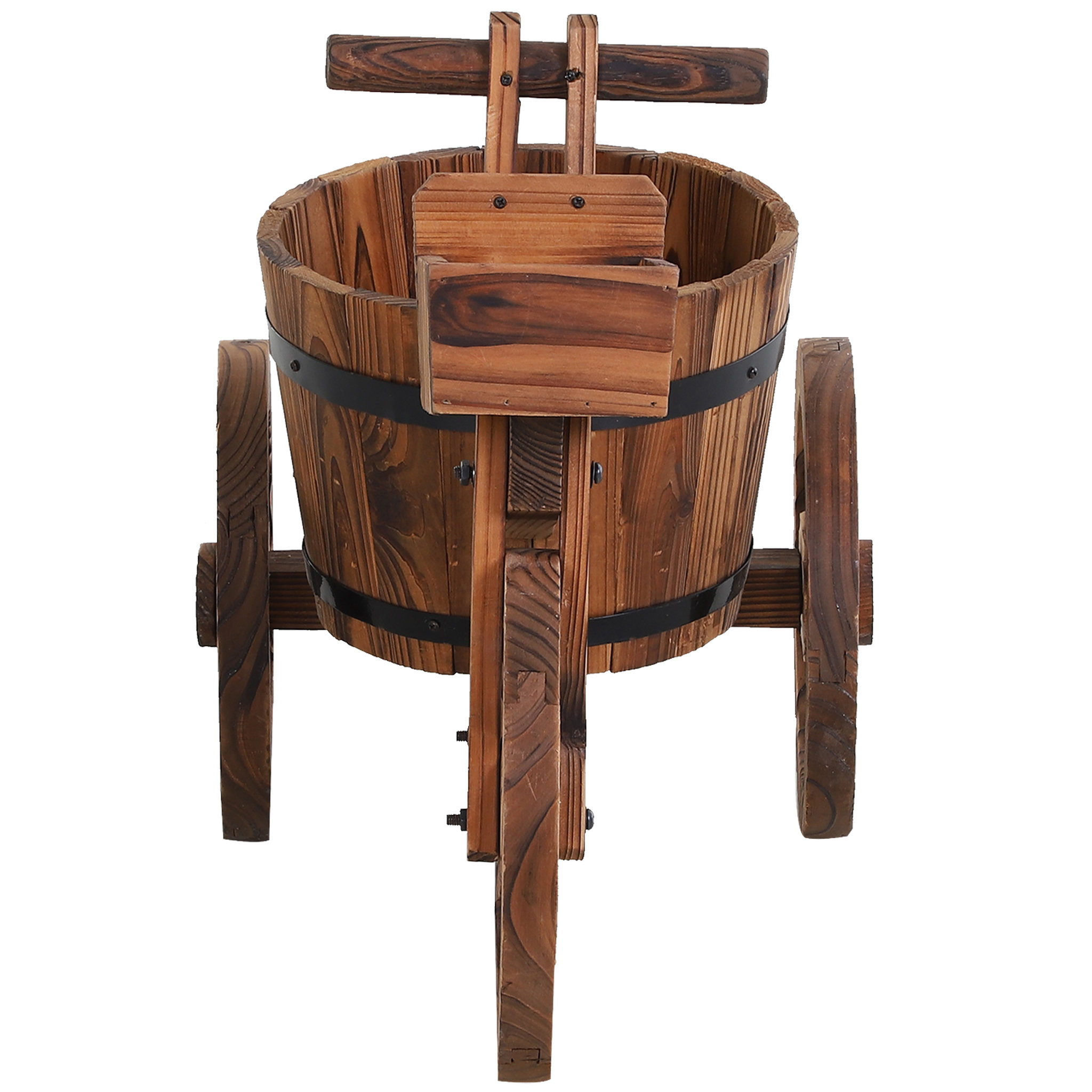 Voir la diapositive 5 : OUTSUNNY Porte plante tricycle - étagère de pots de fleurs - jardinière dim. 52L x 31l x 45H cm - bois de sapin