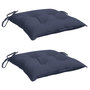 Voir la diapositive 3 : VIDAXL Coussins de chaise lot de 2 bleu marine 40x40x7 cm tissu oxford
