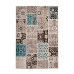 Paris Prix Tapis Patchwork à Poils Courts  Ariya  Taupe. Coloris disponibles : Marron
