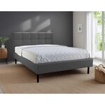 BEST MOBILIER Magritte - lit - 140x190 - sommier inclus - en simili. Coloris disponibles : Gris