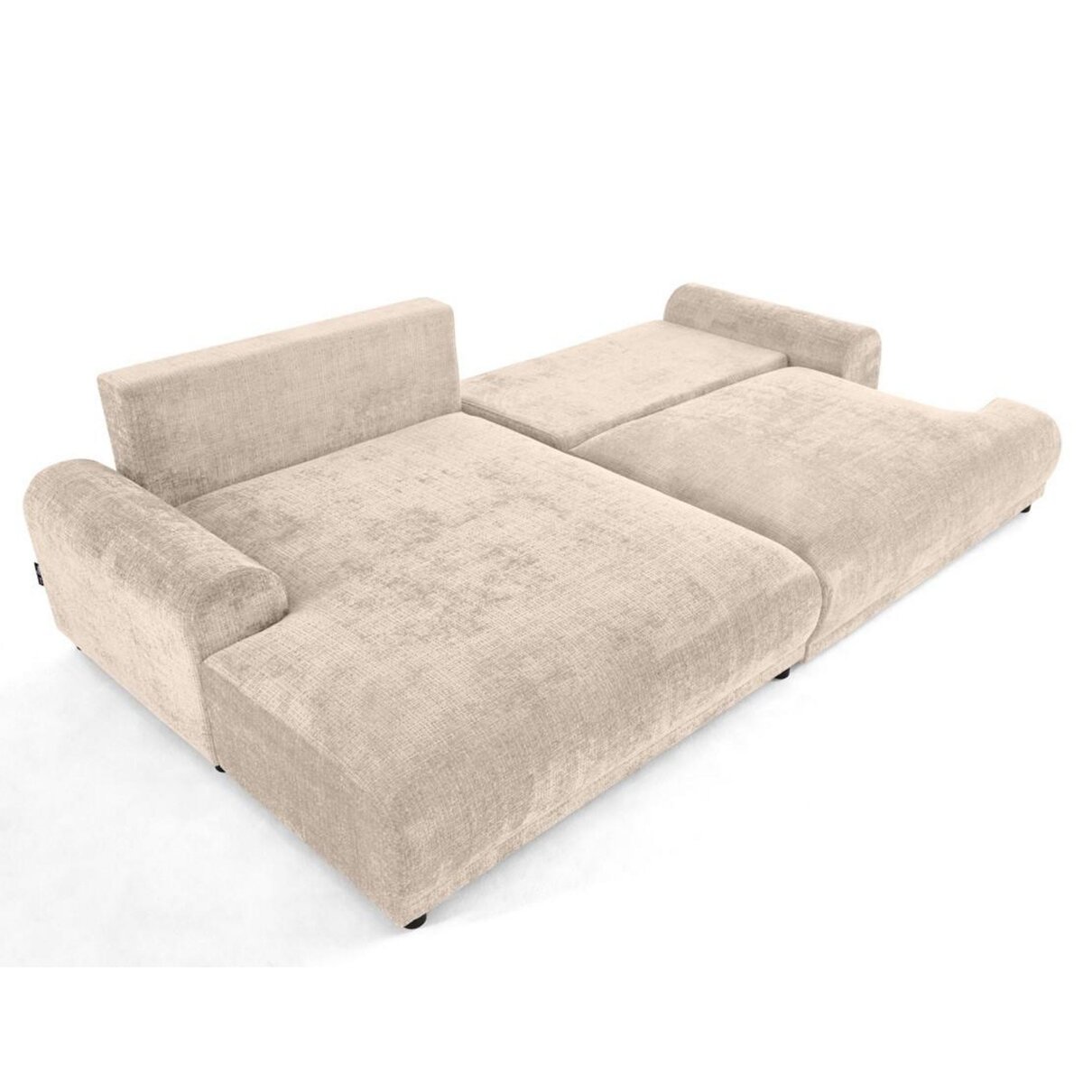 LISA DESIGN Nelly - canapé d'angle gauche 4 places convertible avec coffre en velours texturé