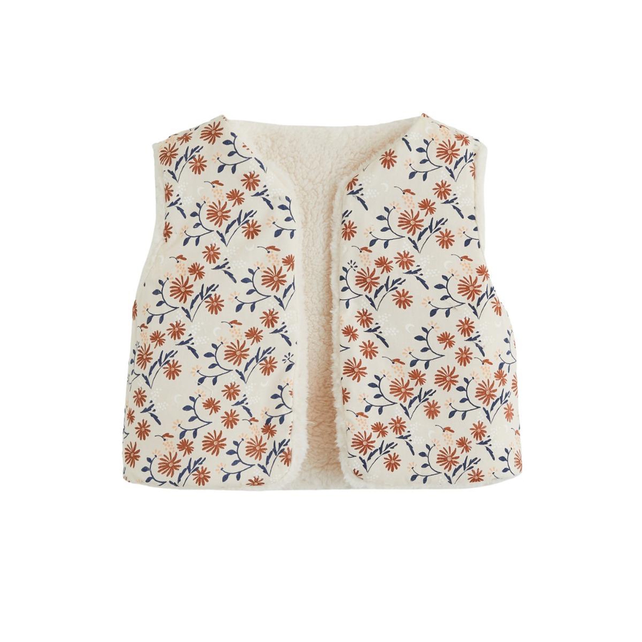 Voir la diapositive 3 : PETIT BEGUIN Veste sans manches bébé réversible en sherpa Ollie