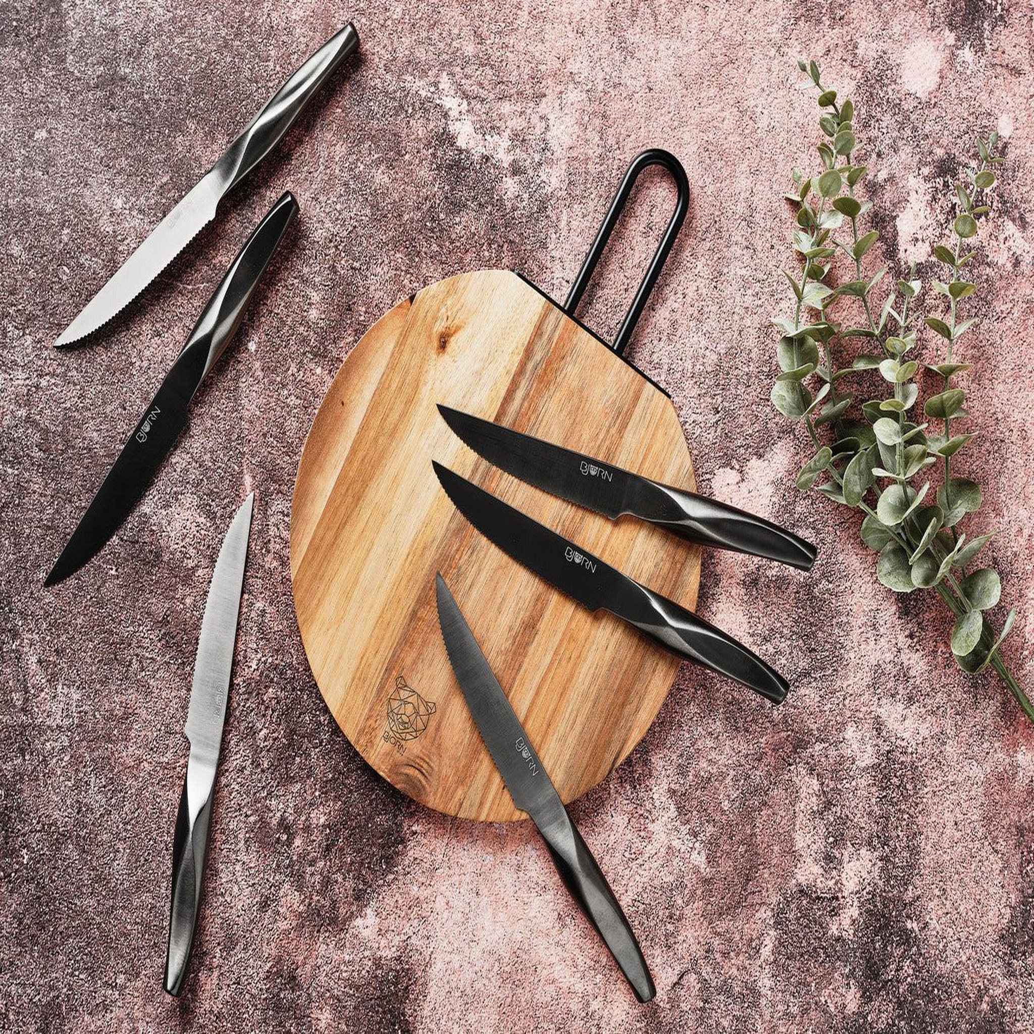 Voir la diapositive 6 : BJORN Planche à découper en bois d'acacia STINE - Ø26cm