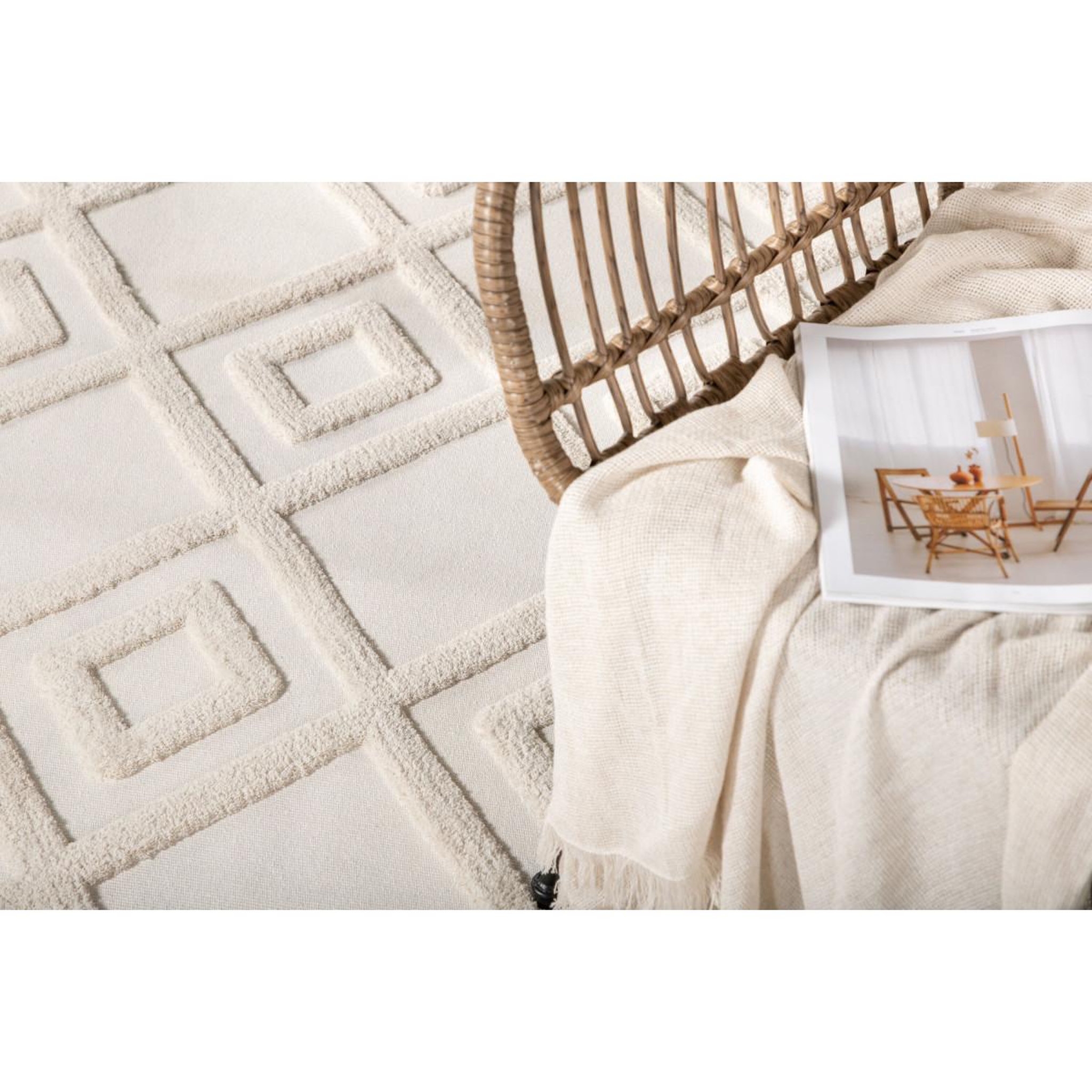 Voir la diapositive 6 : Paris Prix Tapis design avec franges  towa  160x230cm naturel