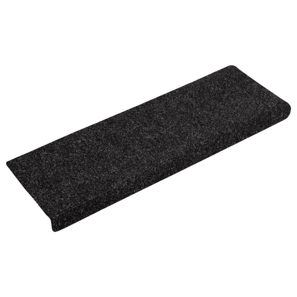 VIDAXL Tapis d'escalier 15 pcs Tissu aiguillete 65x21x4 cm Noir