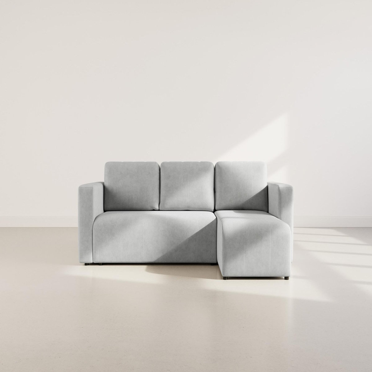 BEST MOBILIER Canopy - canapé d'angle réversible 4 places convertible avec coffre en velours côtelé