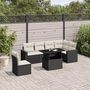 Voir la diapositive 1 : VIDAXL Salon de jardin 7 pcs avec coussins noir resine tressee