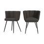 Voir la diapositive 1 : Rendez vous déco Lot de 2 chaises en tissu bouclé beige et pieds en métal - Cosette
