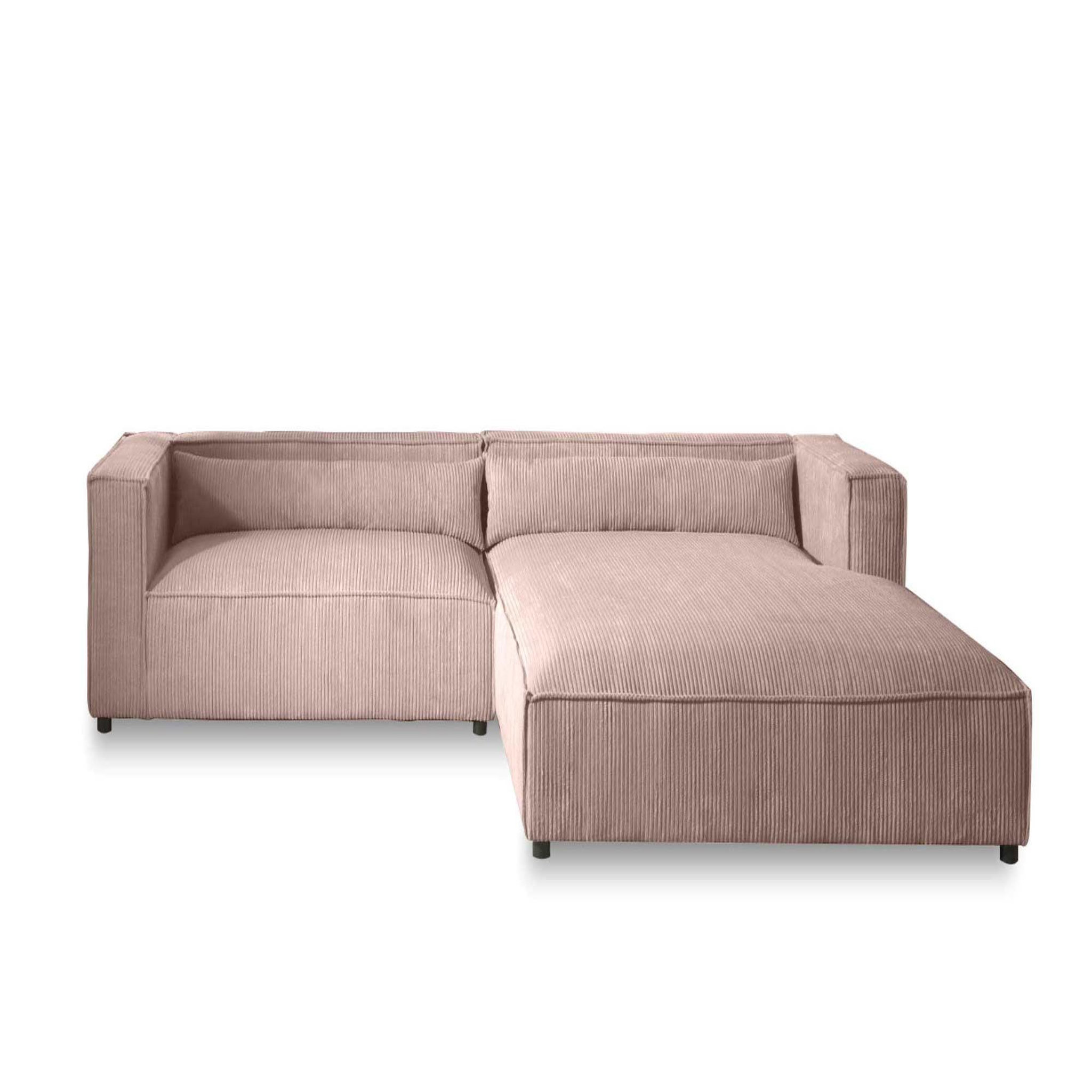 BEST MOBILIER Ela - canapé d'angle droit 4 places - en velours côtelé - style contemporain. Coloris disponibles : Beige