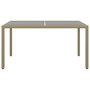 Voir la diapositive 2 : VIDAXL Table de jardin 150x90x75 cm Verre trempe/resine tressee Beige