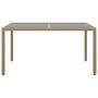 Voir la diapositive 2 : VIDAXL Table de jardin 150x90x75 cm Verre trempe/resine tressee Beige