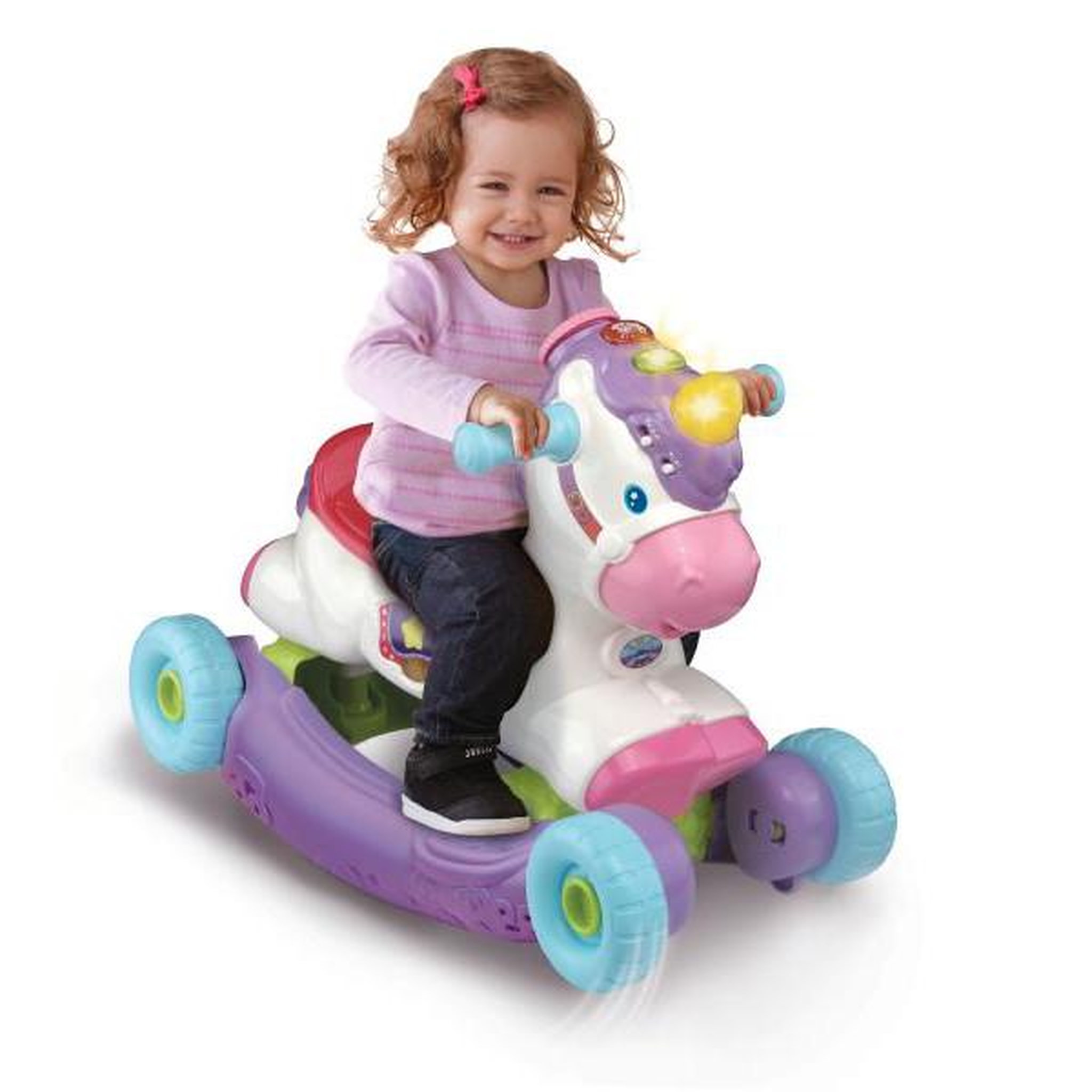 VTECH BABY Porteur Trotteur  a Bascule - VTECH BABY - Cléo Ma Licorne Basculo 2en1 - Parlant et Lumineux - Rose