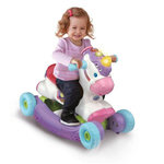 VTECH BABY Porteur Trotteur  a Bascule - VTECH BABY - Cléo Ma Licorne Basculo 2en1 - Parlant et Lumineux - Rose