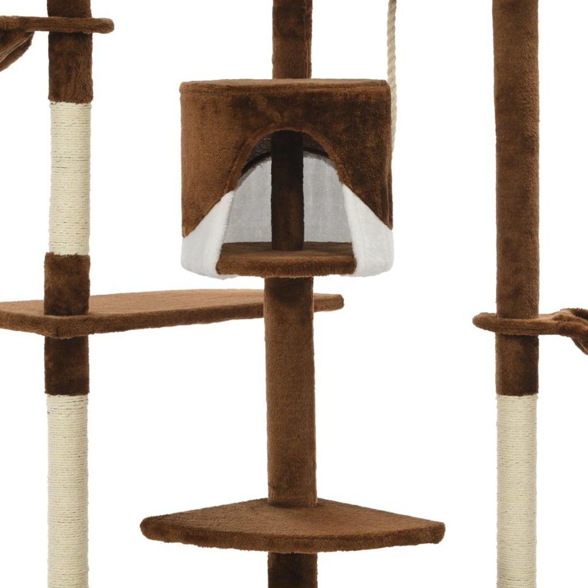 VIDAXL Arbre a chat avec griffoirs en sisal 203 cm Marron et Blanc