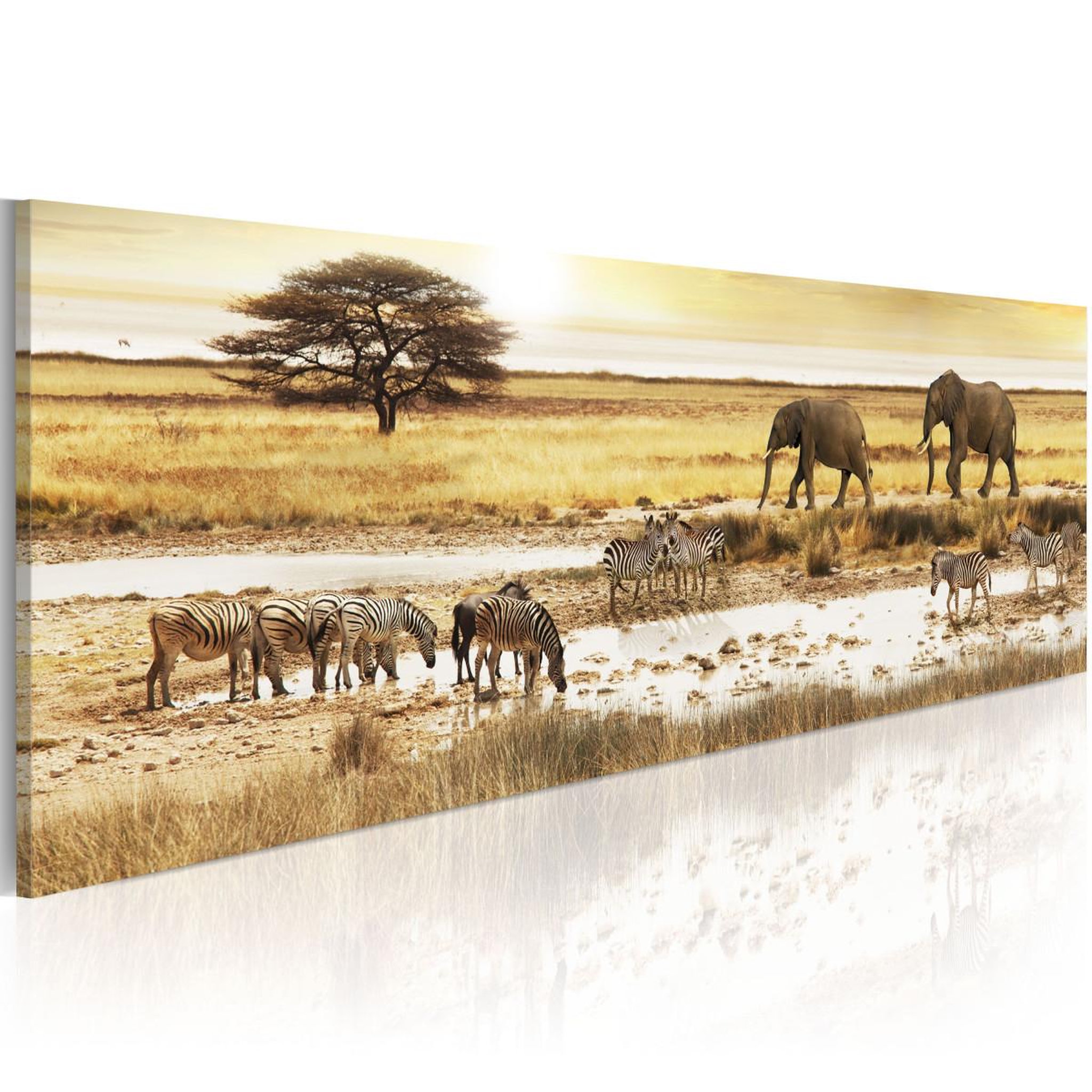 Voir la diapositive 1 : Paris Prix Tableau Imprimé  Africa : at the Waterhole