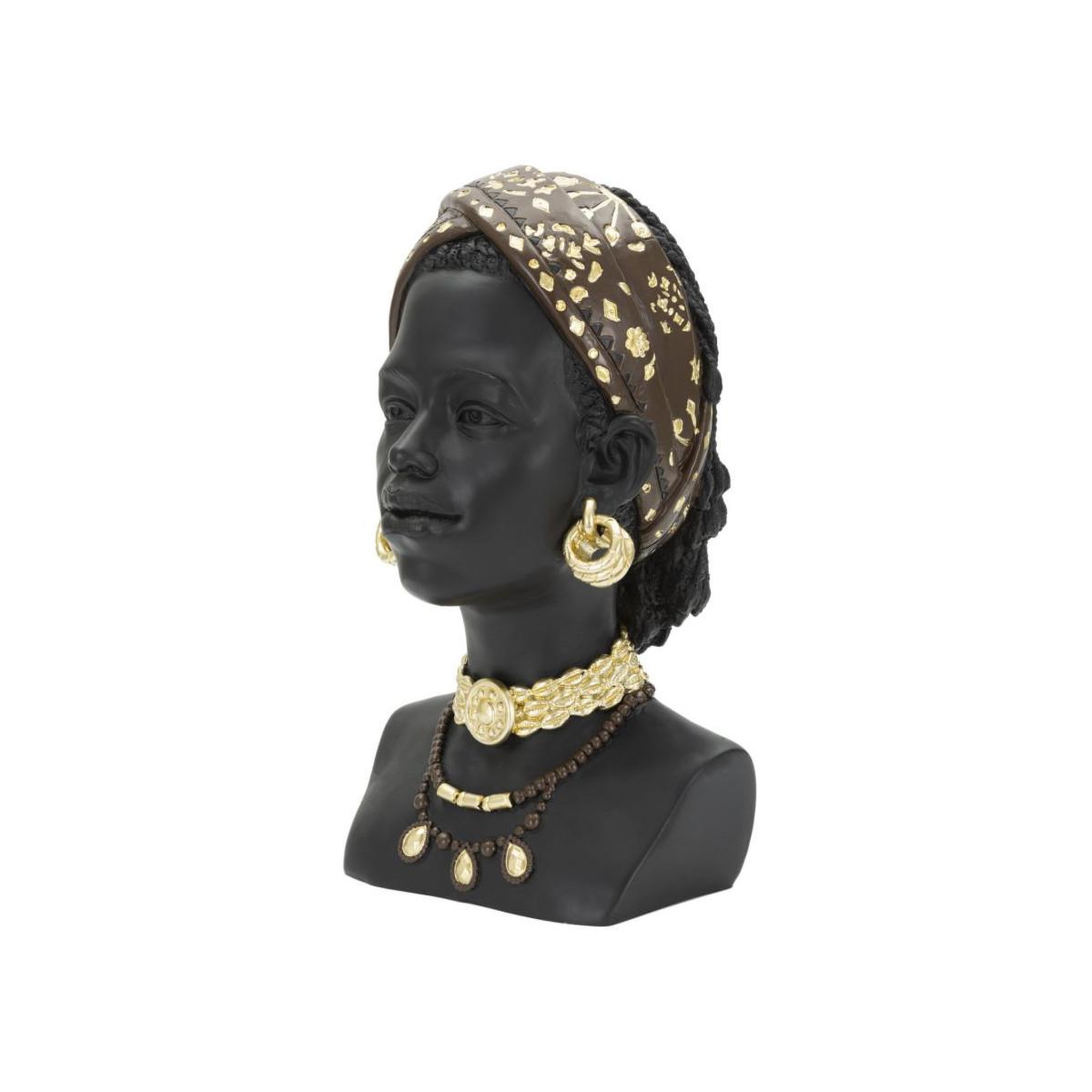 Voir la diapositive 3 : Paris Prix Statuette tête femme bandeau  massai  30cm noir