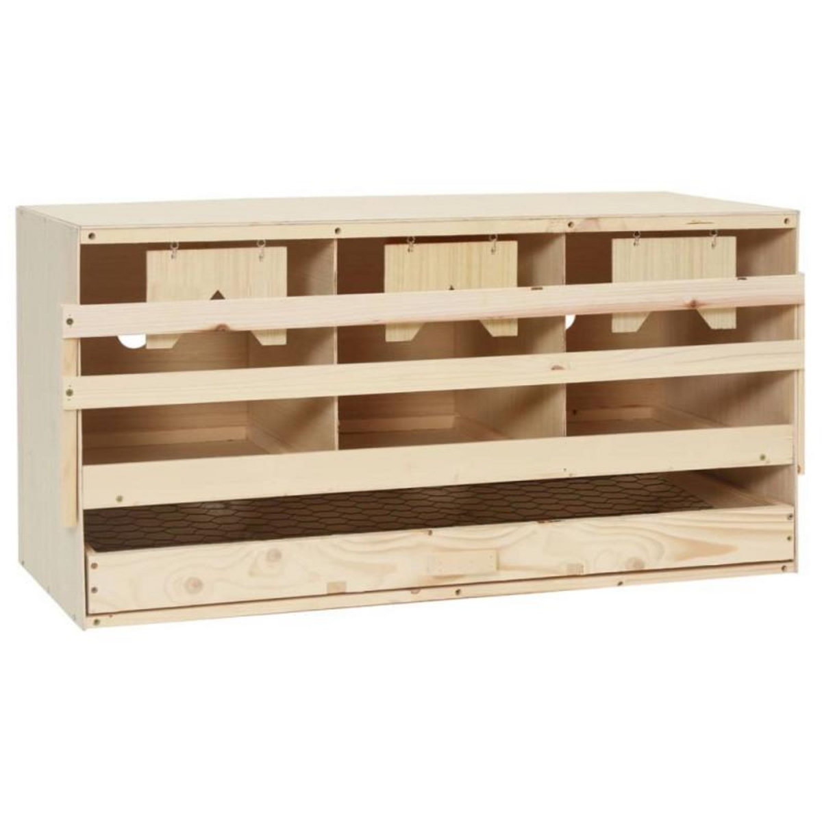 VIDAXL Pondoir 3 compartiments 72x33x38 cm bois de pin massif