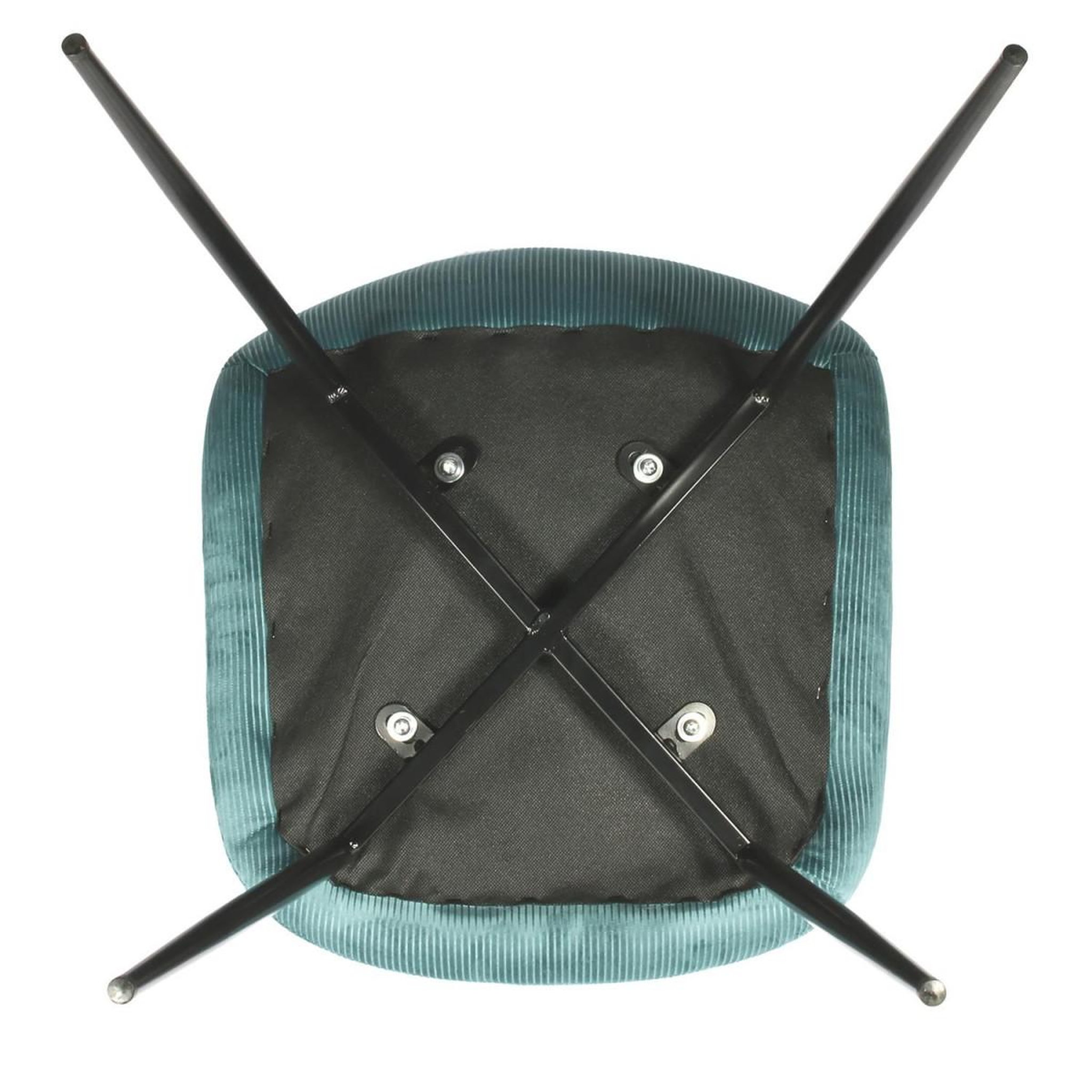 Voir la diapositive 6 : The Home Deco Factory Lot de 4 chaises velours  giulia  85cm bleu canard