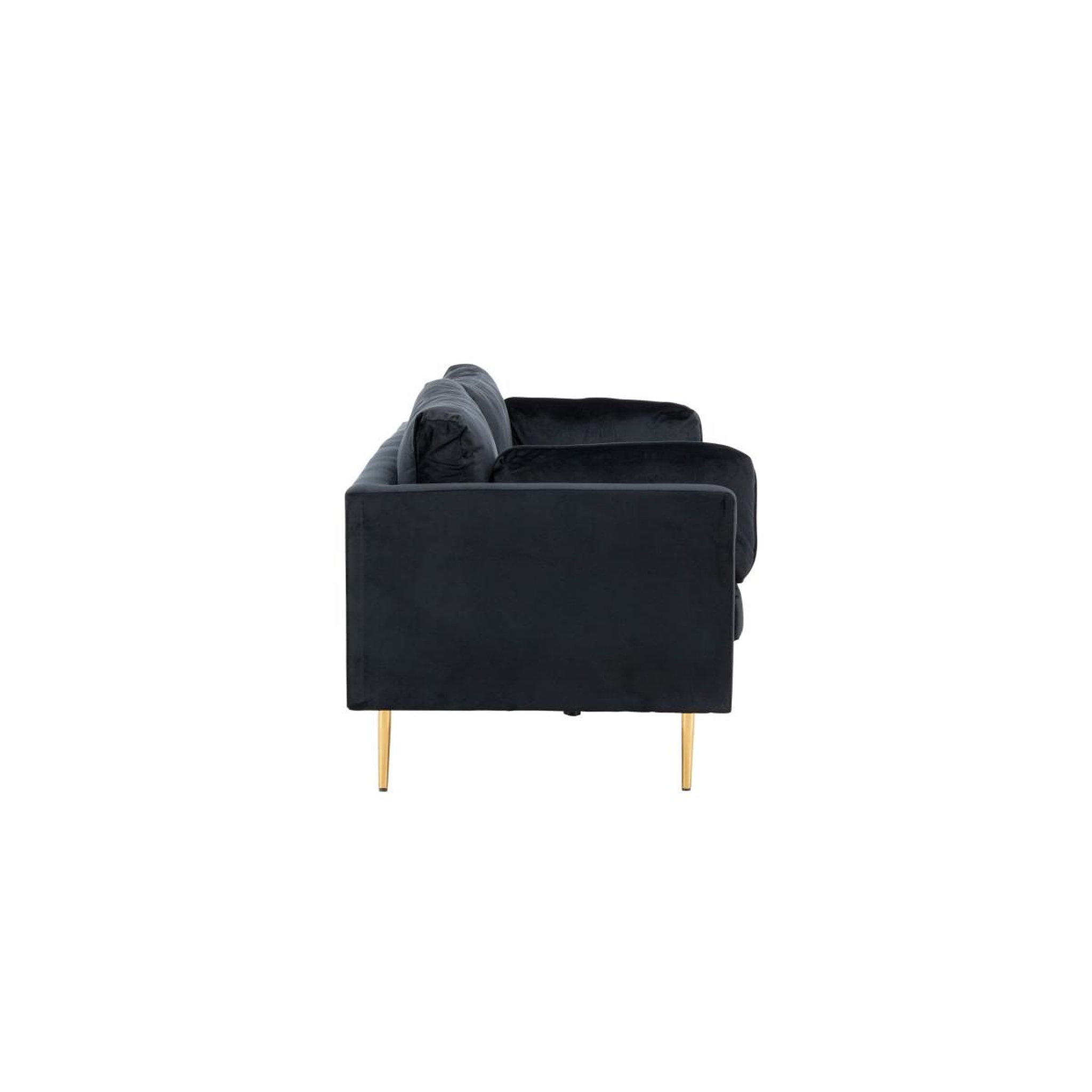 Voir la diapositive 3 : Paris Prix Canapé 3 places en velours  boom  203cm noir & or