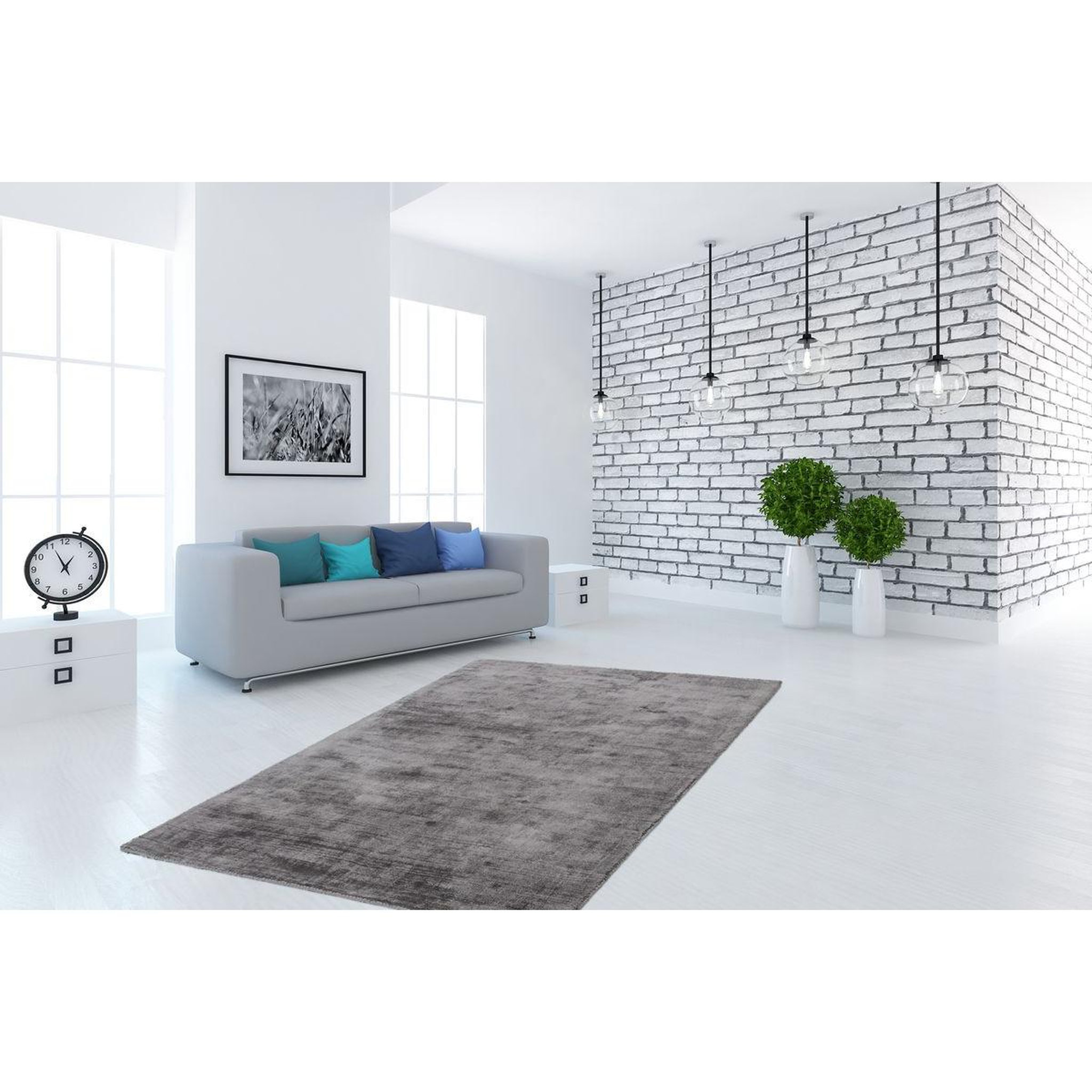 Voir la diapositive 2 : Paris Prix Tapis à poils courts fait main  luxury i  gris