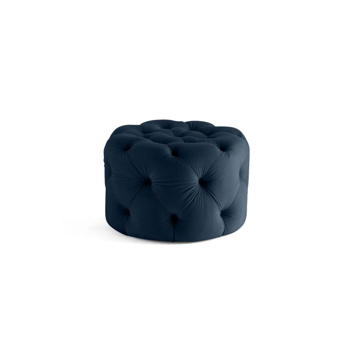 LISA DESIGN Gallata - pouf chesterfield rond - en velours