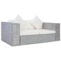 Voir la diapositive 1 : VIDAXL Canape a 2 places avec coussins Gris Rotin naturel
