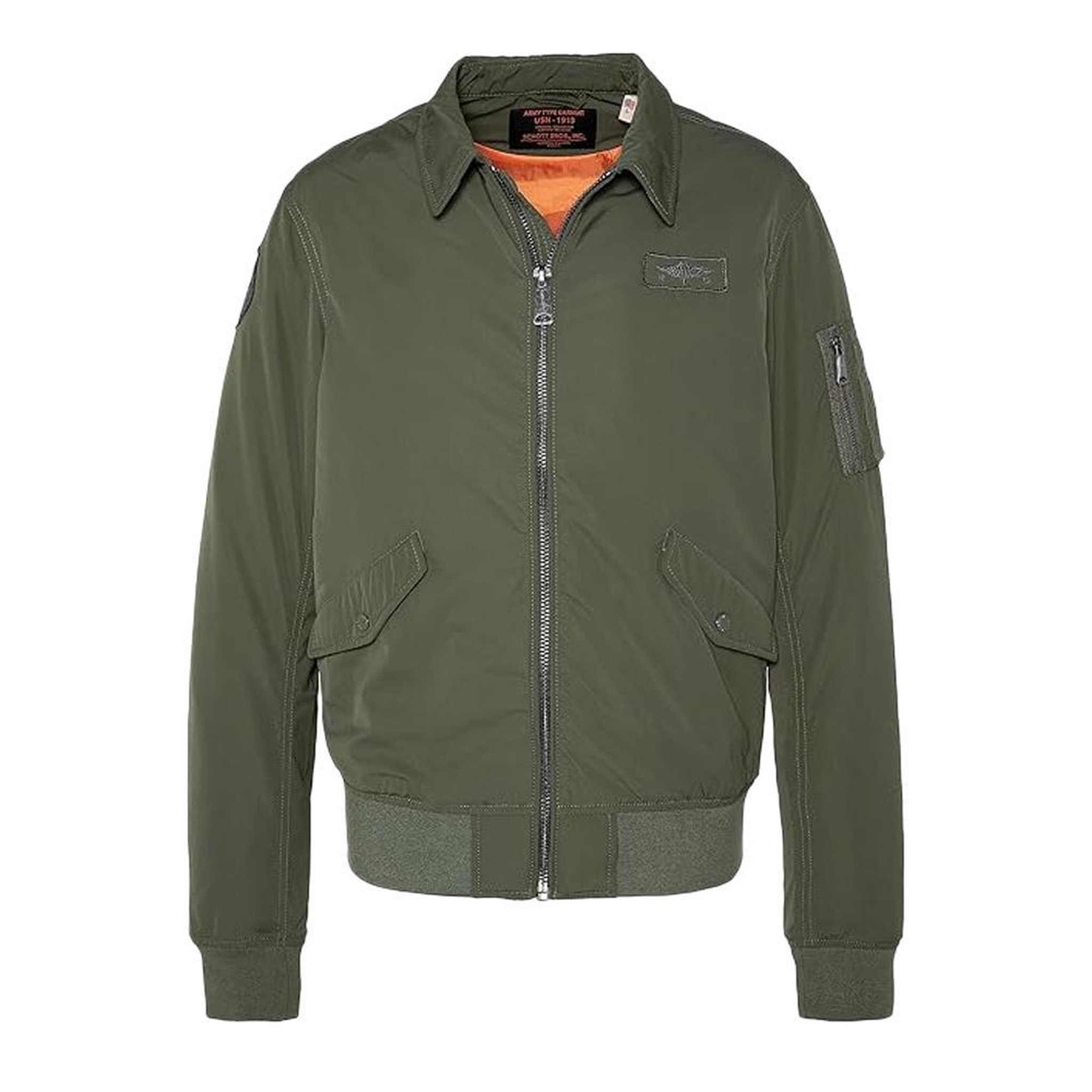 Schott Veste Bombers Kaki Homme Schott Blouson Cwu. Coloris disponibles : Vert