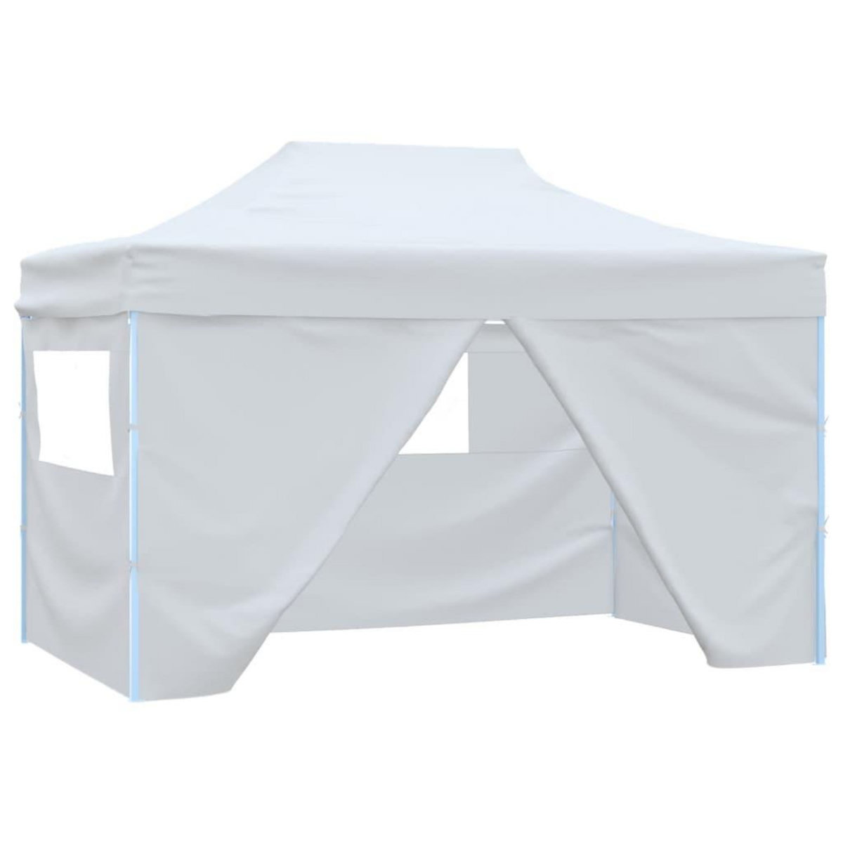 VIDAXL Tente de reception pliable avec 4 parois 3x4 m Acier Blanc