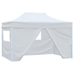 VIDAXL Tente de reception pliable avec 4 parois 3x4 m Acier Blanc