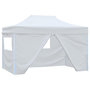 Voir la diapositive 1 : VIDAXL Tente de reception pliable avec 4 parois 3x4 m Acier Blanc