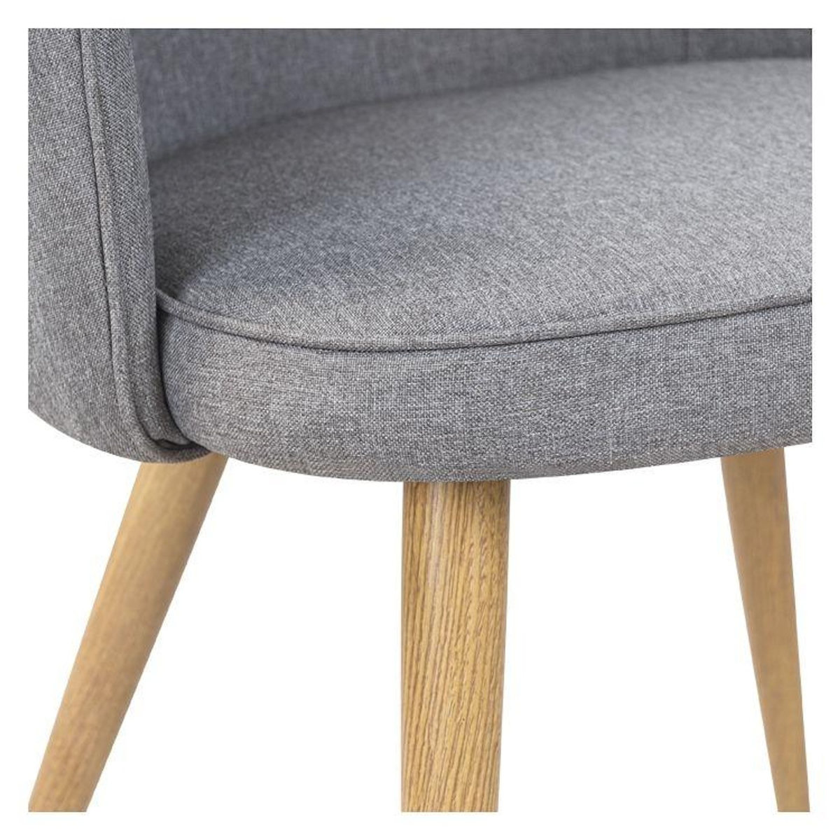 Rendez vous déco Lot de 2 chaises en tissu gris clair et pieds en métal-Chiara