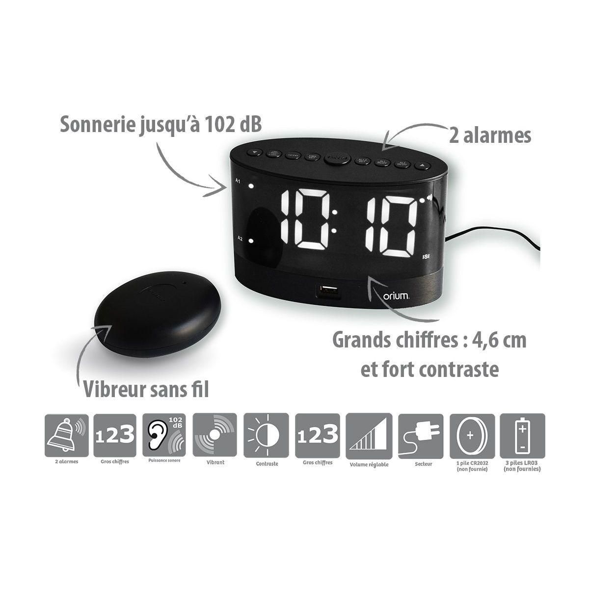 Orium Réveil vibreur blanco