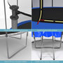 Voir la diapositive 2 : PLAY4FUN Trampoline extérieur Classique 8Ft ø244cm avec coussin de protection réversible Bleu/Noir, Echelle et Filet de sécurité