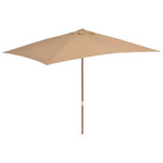 VIDAXL Parasol d'exterieur avec mat en bois 200 x 300 cm taupe