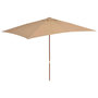 Voir la diapositive 1 : VIDAXL Parasol d'exterieur avec mat en bois 200 x 300 cm taupe