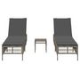 Voir la diapositive 3 : VIDAXL Chaises longues lot de 2 avec table gris resine tressee