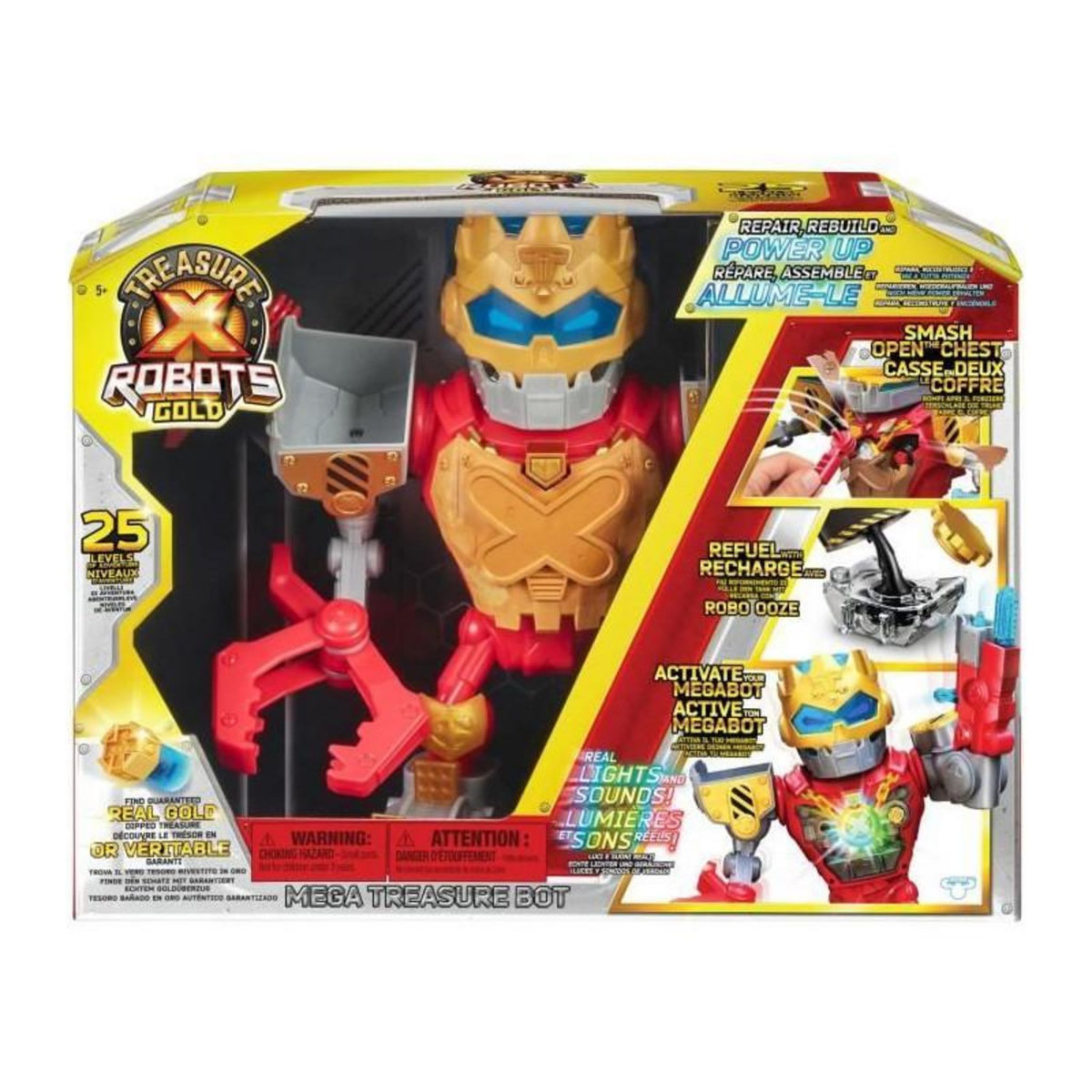 MOOSE TOYS Robot Trésor X - MOOSE TOYS - Méga Robot Trésor X - 30 cm - Rouge - Pile - Enfant