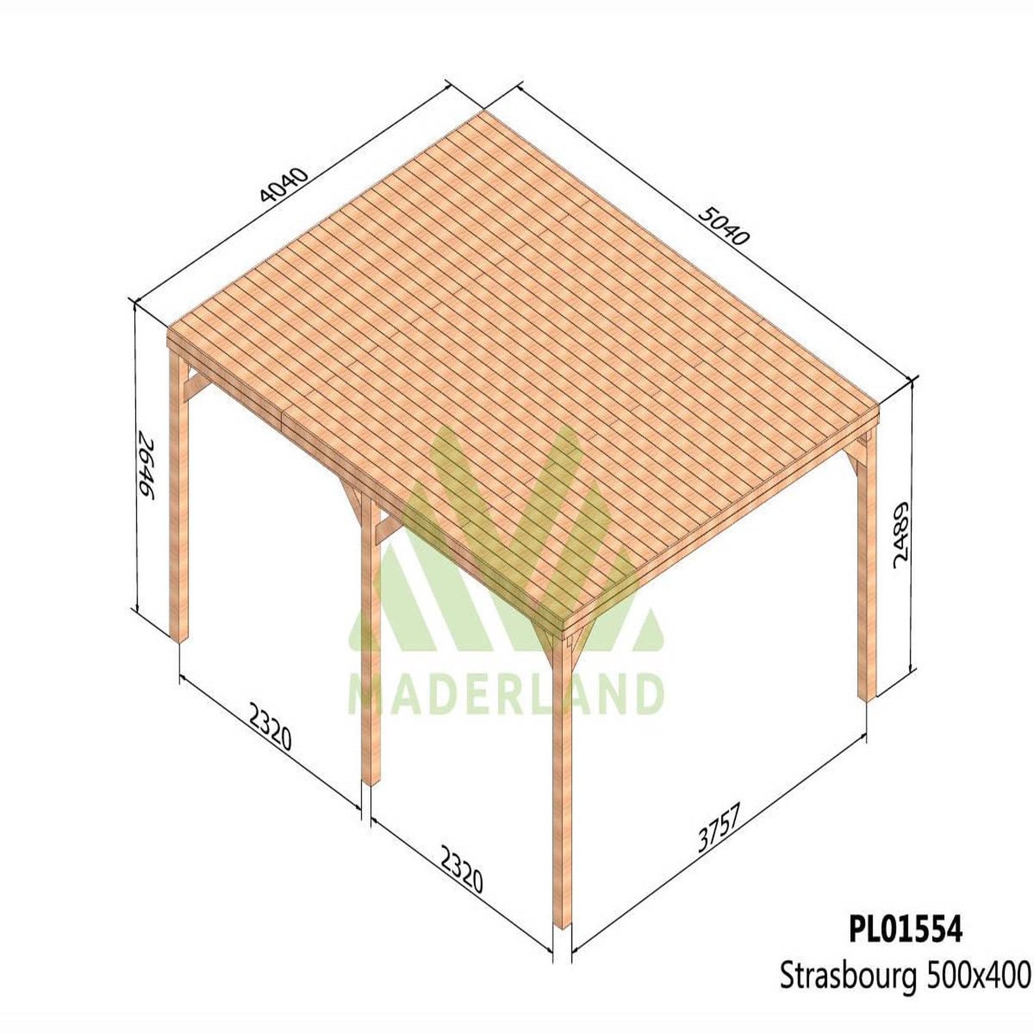 Voir la diapositive 2 : JARDIDECO Pergola en bois strasbourg avec toit 500 x 400 - maderland